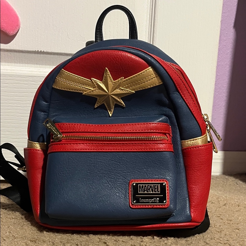 Loungefly Red and Blue Marvel Backpack